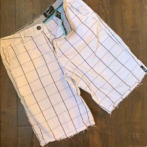 White plaid men’s shorts